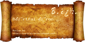 Bártfai Áron névjegykártya