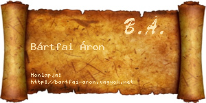 Bártfai Áron névjegykártya